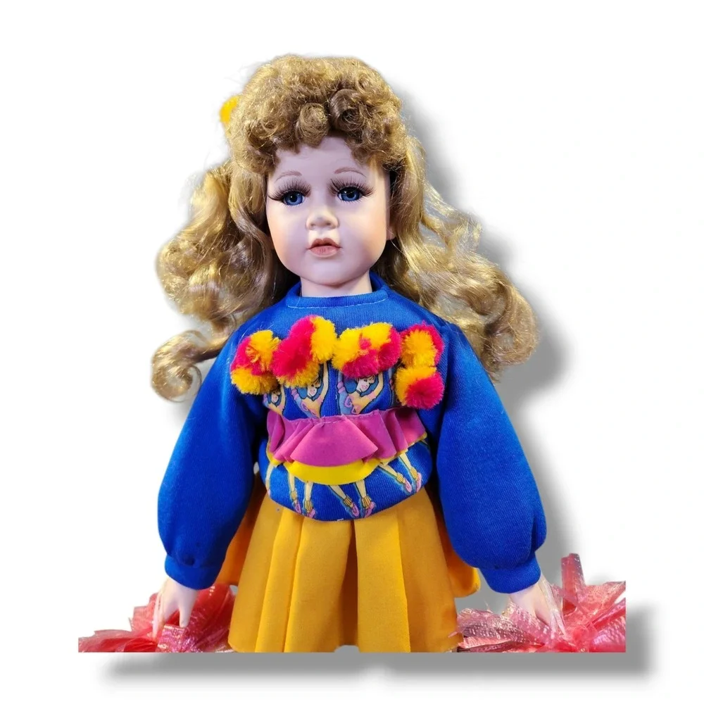 Dynasty Doll Collection Anna Collection Melinda 14in‎ Cheerleader Porcelain Doll